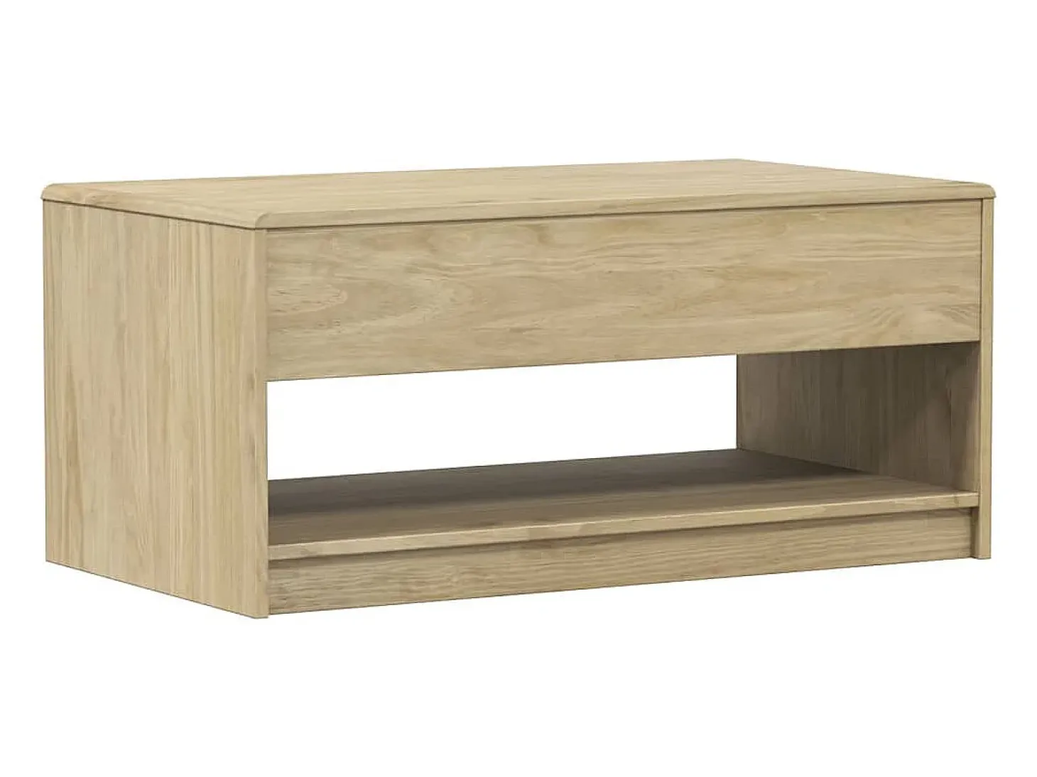 Mesa de centro SAUDA madera maciza pino color roble 99x55x45 cm