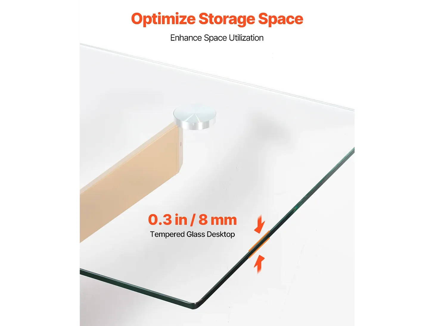 Mesa de Centro SucceBuy de Vidrio Moderna, con Tablero de Vidrio Templado y Patas Cruzadas de Metal, Equipada con Patas Ajustables Antideslizantes