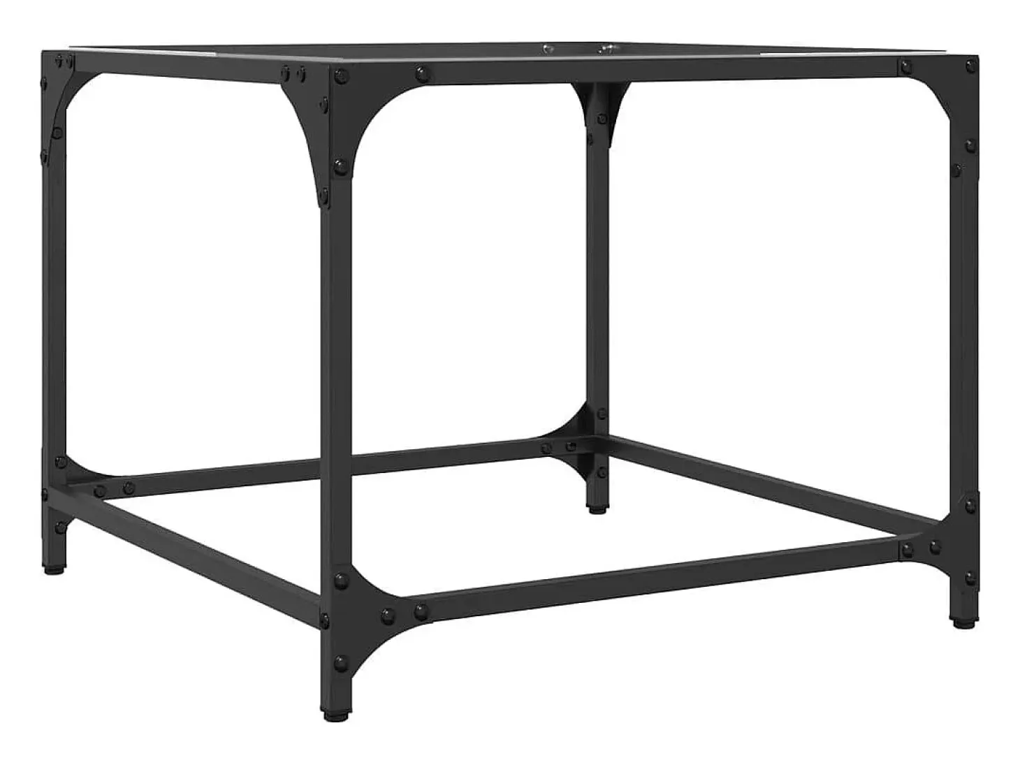 Mesa de centro superficie vidrio transparente acero 50x50x40 cm