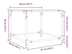 Mesa de centro superficie vidrio transparente acero 50x50x40 cm