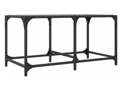 Mesa de centro superficie de vidrio acero negra 78,5x40x40 cm
