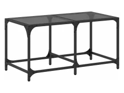 Mesa de centro superficie de vidrio acero negra 78,5x40x40 cm