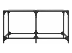 Mesa de centro superficie de vidrio acero negra 78,5x40x40 cm
