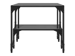 Mesa de centro superficie de vidrio acero negra 98,5x50x45 cm
