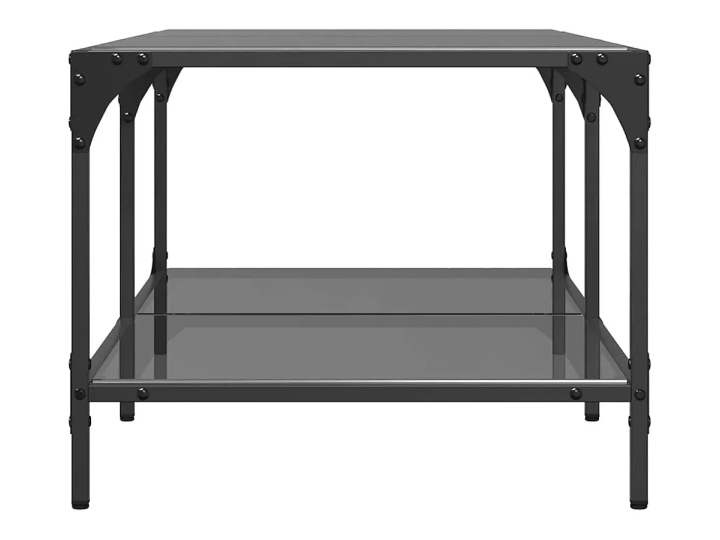 Mesa de centro superficie de vidrio acero negra 98,5x50x40 cm