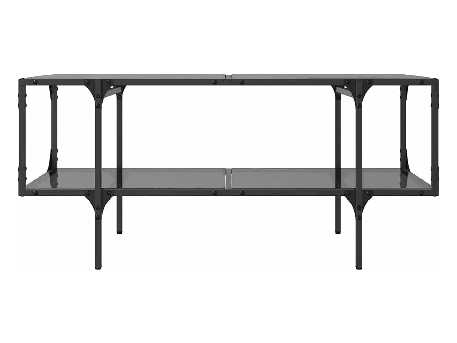 Mesa de centro superficie de vidrio acero negra 98,5x50x45 cm