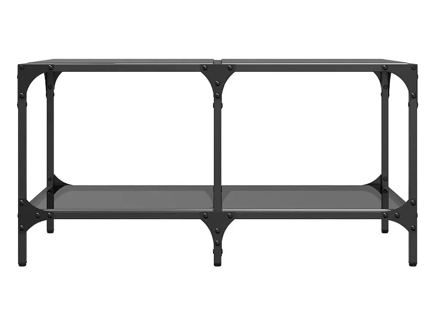 Mesa de centro superficie de vidrio acero negra 78,5x40x40 cm