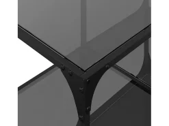 Mesa de centro superficie de vidrio acero negra 78,5x40x40 cm