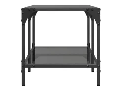 Mesa de centro superficie de vidrio acero negra 78,5x40x40 cm