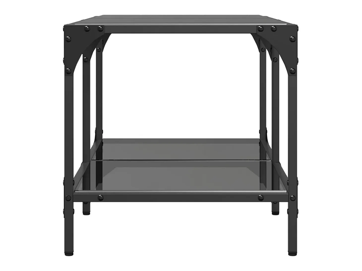 Mesa de centro superficie de vidrio acero negra 78,5x40x40 cm
