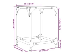 Mesa de centro superficie vidrio transparente acero 30x30x40 cm