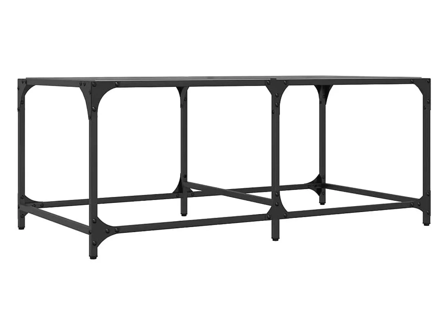 Mesa de centro superficie de vidrio acero negra 98,5x50x40 cm