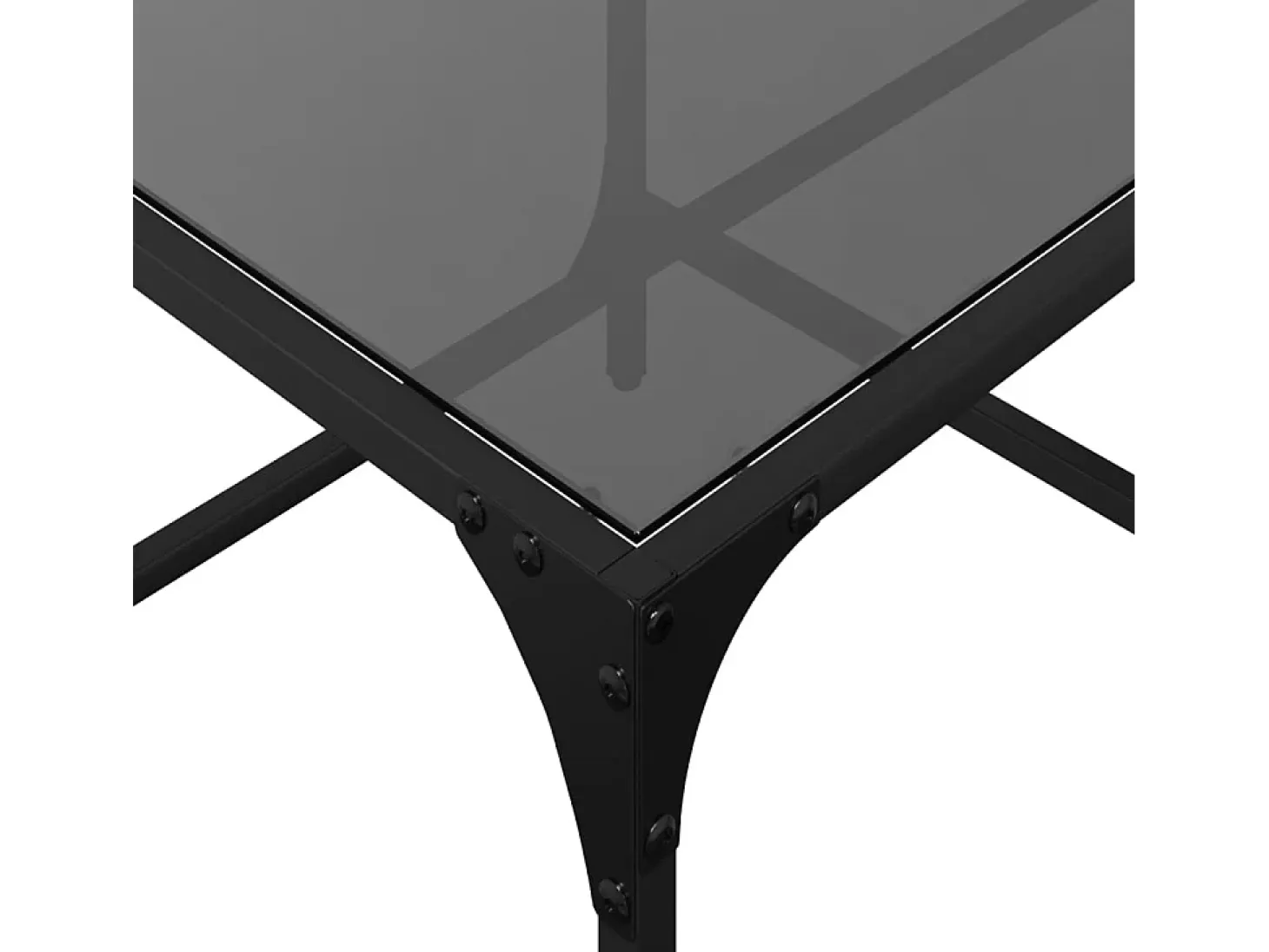 Mesa de centro superficie de vidrio acero negra 98,5x50x40 cm