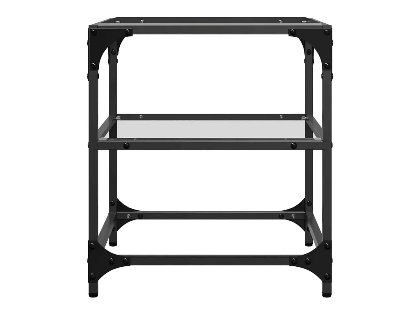 Mesa de centro superficie vidrio transparente acero 40x40x45 cm