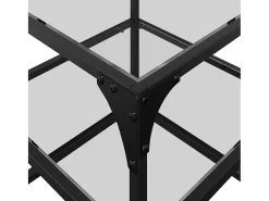 Mesa de centro superficie vidrio transparente acero 40x40x45 cm