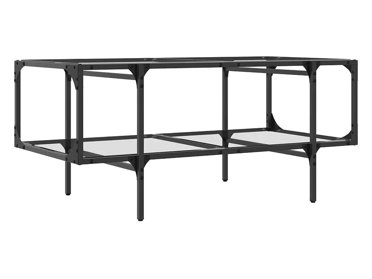 Mesa de centro superficie de vidrio acero 98,5x50x45 cm