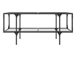 Mesa de centro superficie de vidrio acero 98,5x50x45 cm