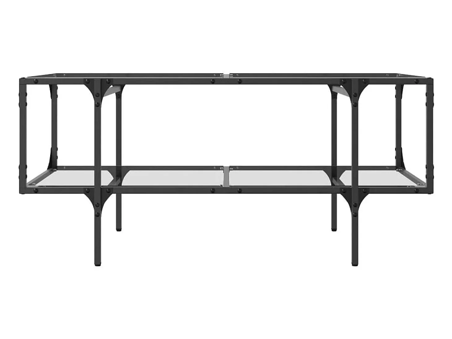 Mesa de centro superficie de vidrio acero 98,5x50x45 cm