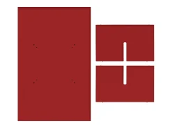 Mesa de centro tablero laminado de 3cm rojo llama 100x60cm- HECHO EN ESPAÑA