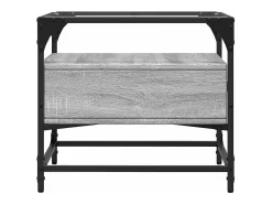Mesa de centro tapa de vidrio acero gris Sonoma 50x50x45 cm