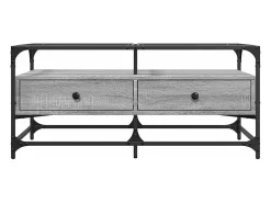 Mesa de centro tapa de vidrio acero gris Sonoma 98,5x50x45 cm