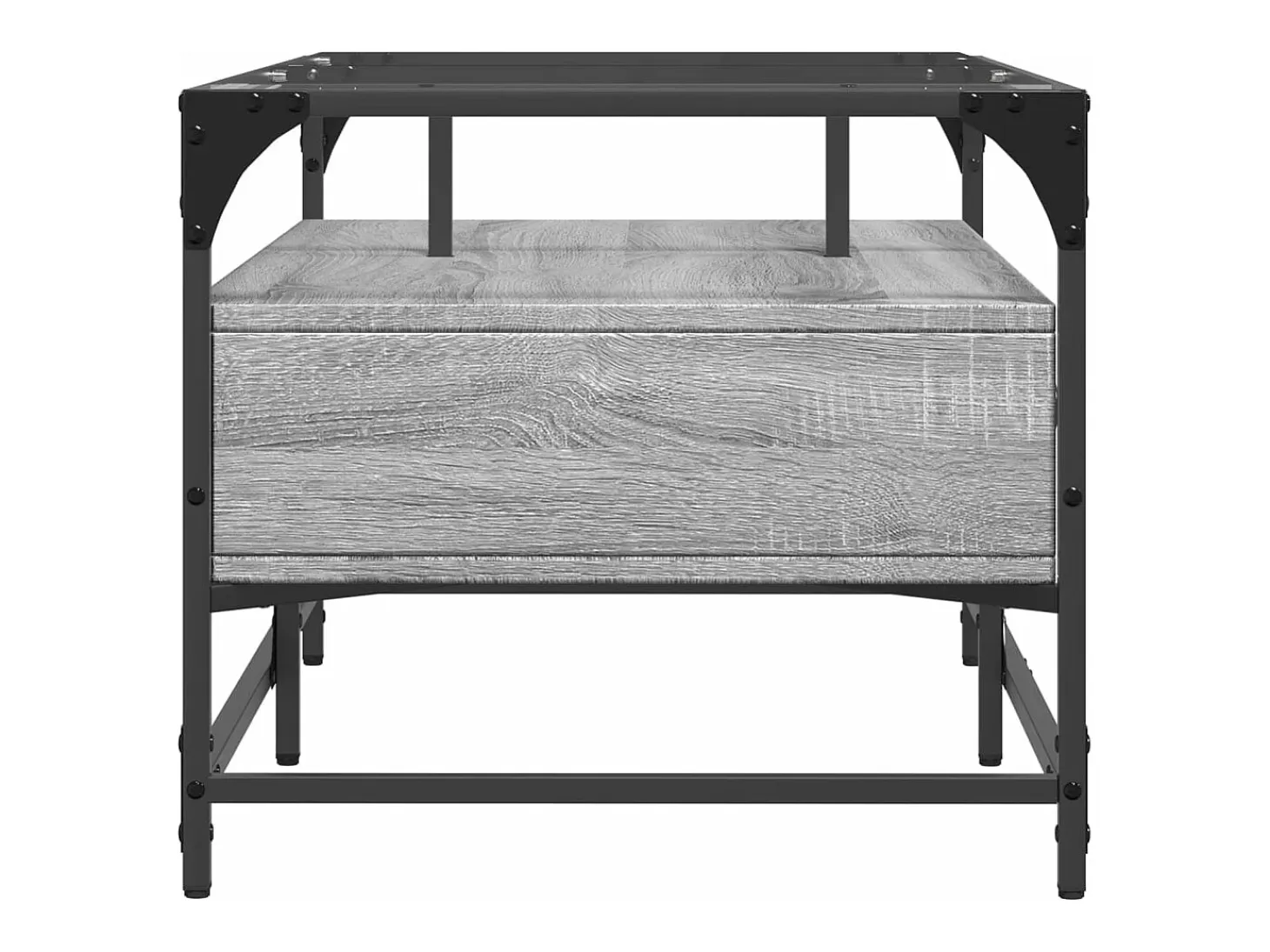 Mesa de centro tapa de vidrio acero gris Sonoma 98,5x50x45 cm