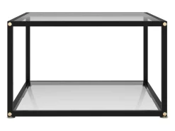 Mesa de centro transparente vidrio templado 60x60x35 cm