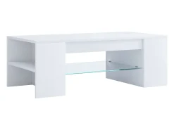 Mesa de centro Tunas 1 estante color blanco.