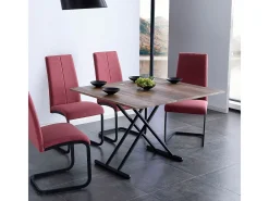 Mesa de centro Up & Down elevable y extensible 4 posiciones nogal/negro 49-76x100x50 cm Adec