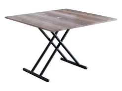 Mesa de centro Up & Down elevable y extensible 4 posiciones nogal/negro 49-76x100x50 cm Adec