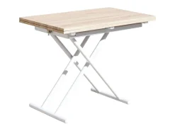 Mesa de Centro Up-Down, elevable extensible acabado roble, 50-100 cm(ancho)100 cm(largo)