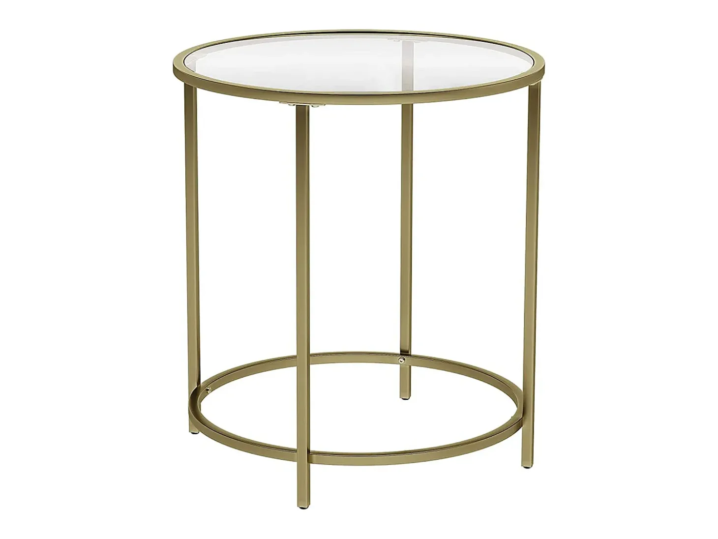 Mesa de centro Valora de cristal con tapa de cristal y hierro dorado para sala de estar