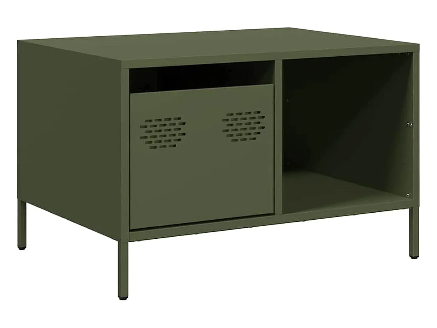 Mesa de centro verde oliva 68,5x50x43,5 cm acero laminado en frío