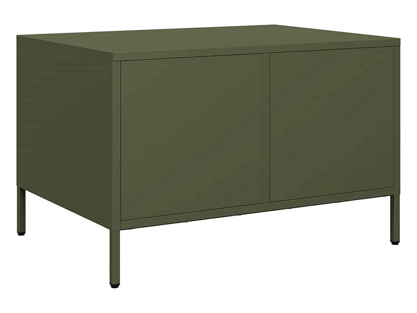 Mesa de centro verde oliva 68,5x50x43,5 cm acero laminado en frío
