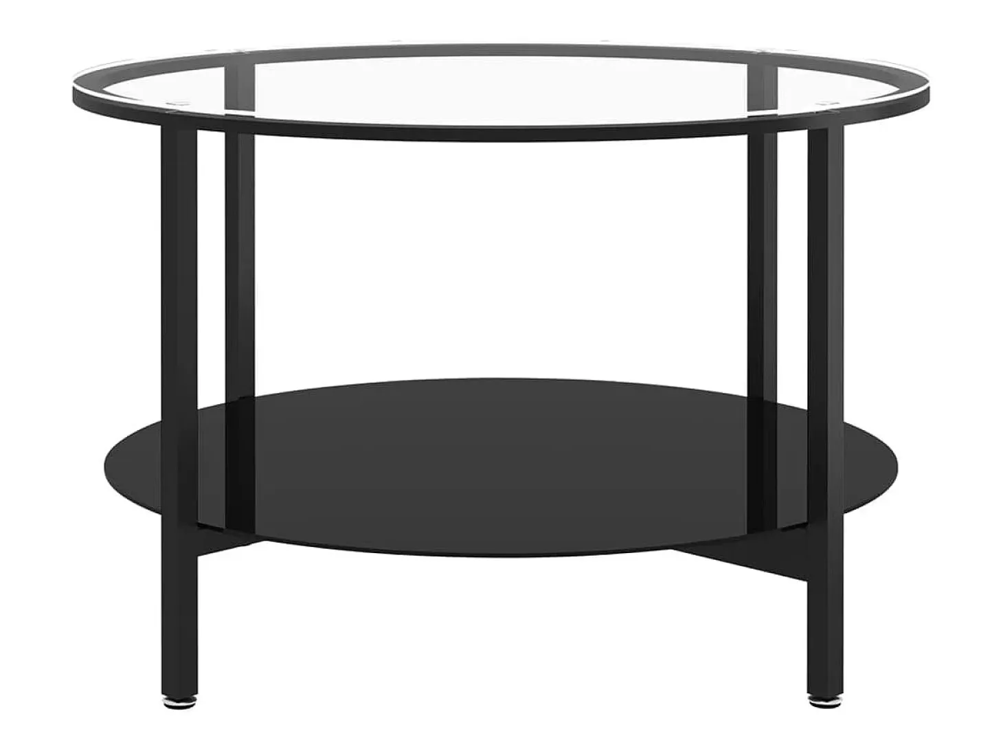 Mesa de centro vidrio templado negro y transparente 70 cm