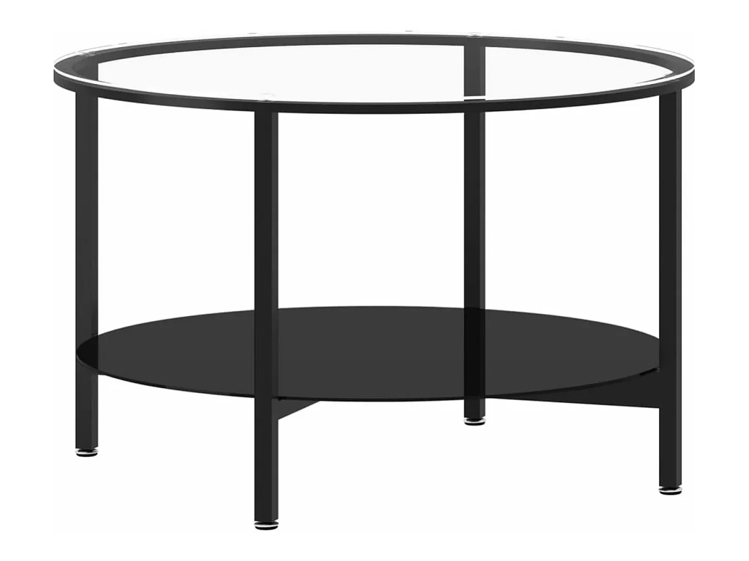 Mesa de centro vidrio templado negro y transparente 70 cm