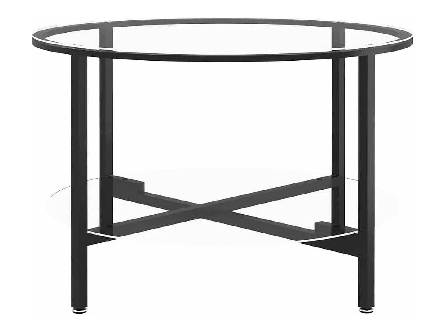 Mesa de centro vidrio templado negro y transparente 70 cm ES56967