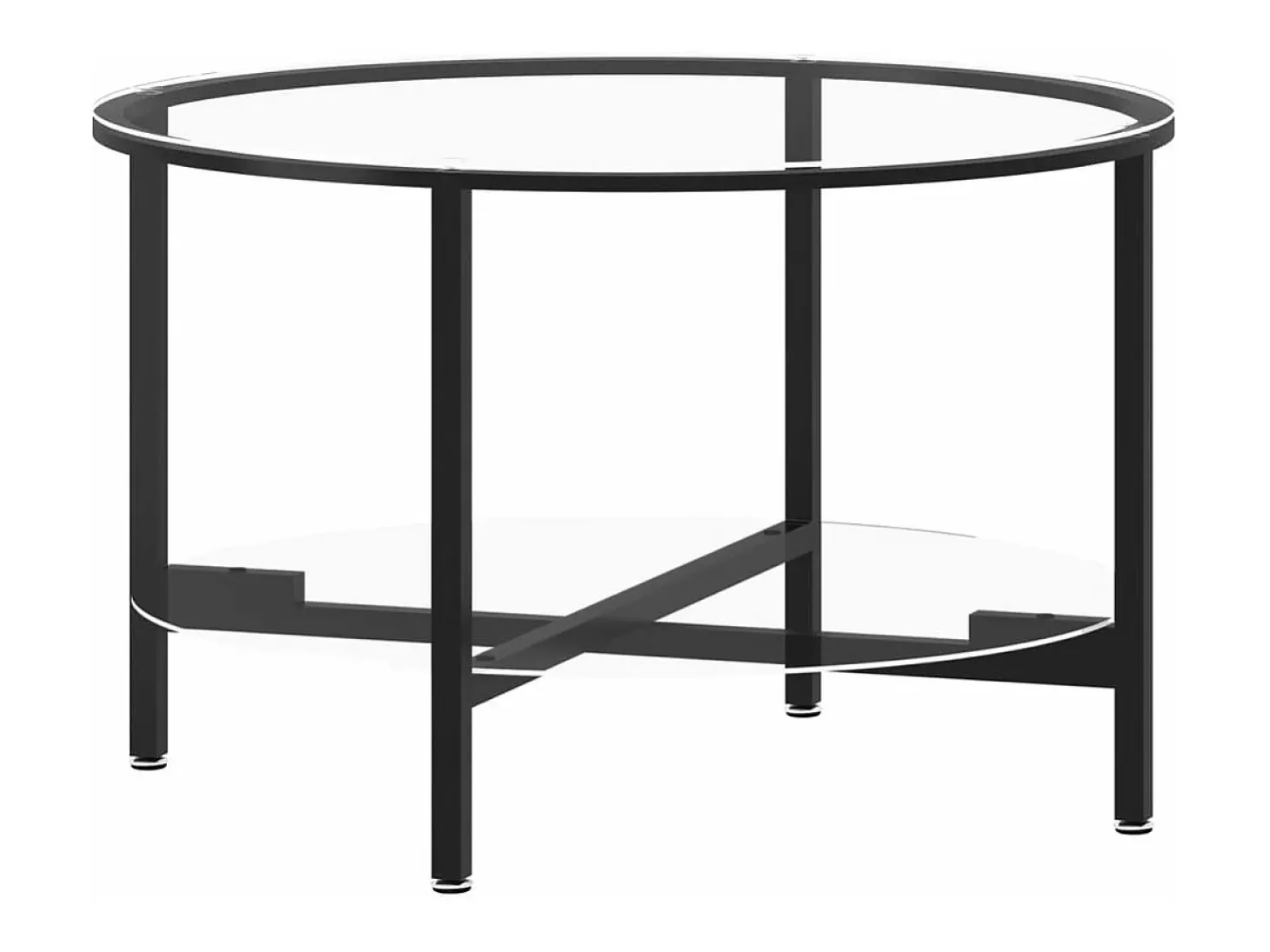Mesa de centro vidrio templado negro y transparente 70 cm ES56967