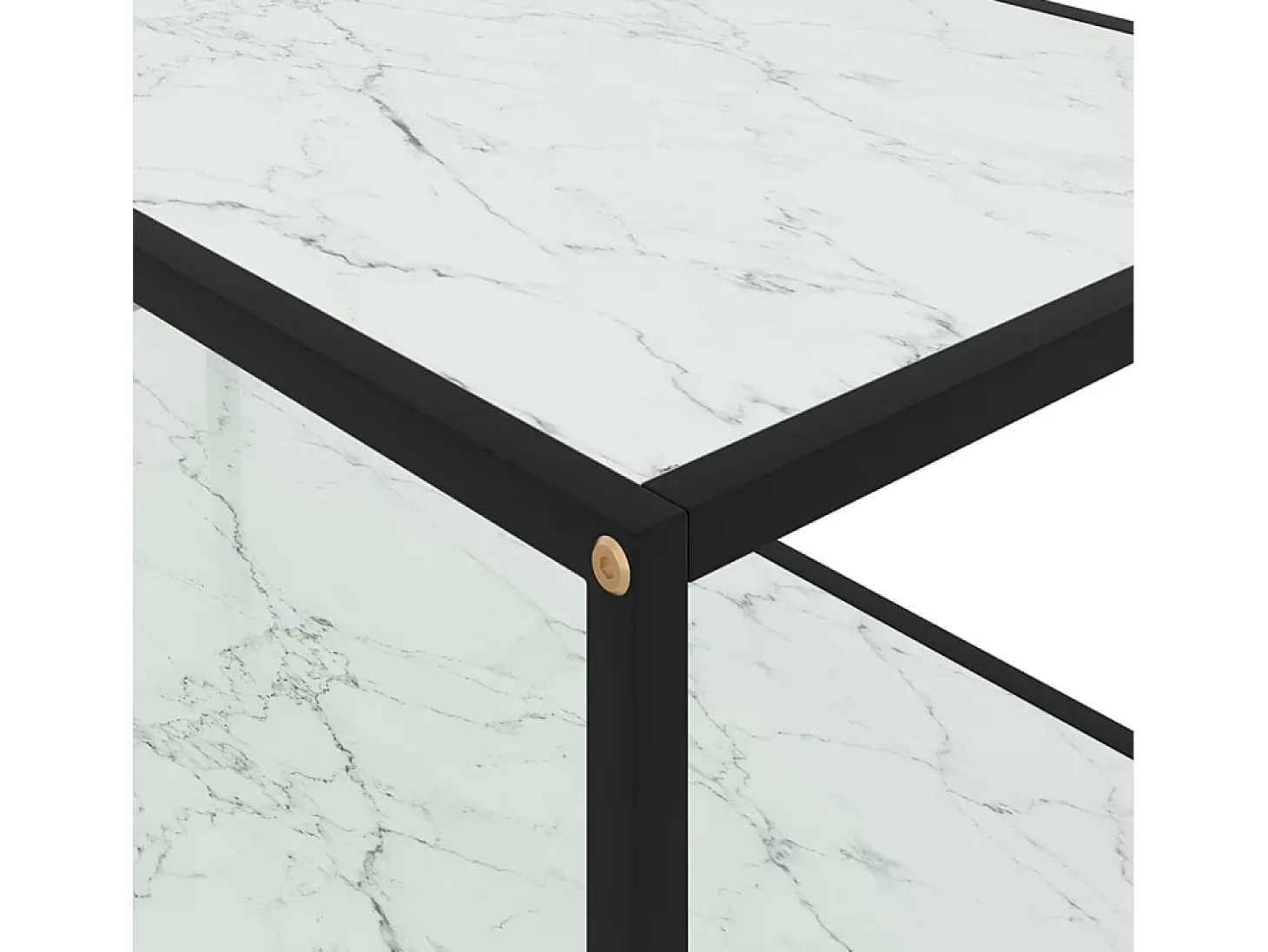 Mesa de centro vidrio templado blanco 100x50x35 cm
