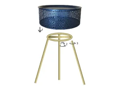 Mesa de Centro VKH521, Negro, 40x40x65 cm, Kendra Home