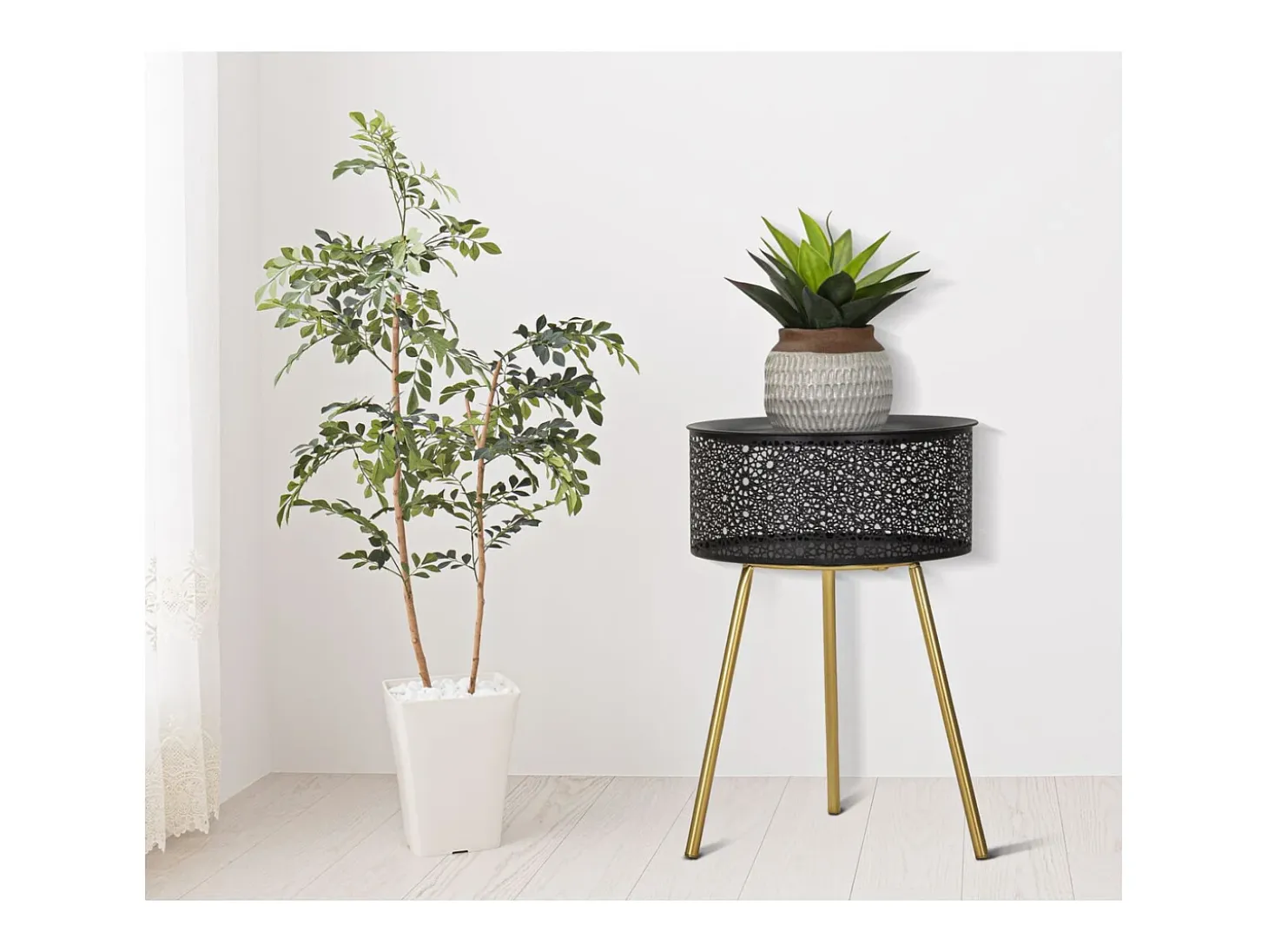 Mesa de Centro VKH523, Negro, 35x35x50 cm, Kendra Home