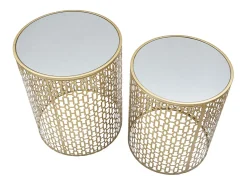 Mesa de Centro VKH540, Oro, 41x41x50 cm, Kendra Home