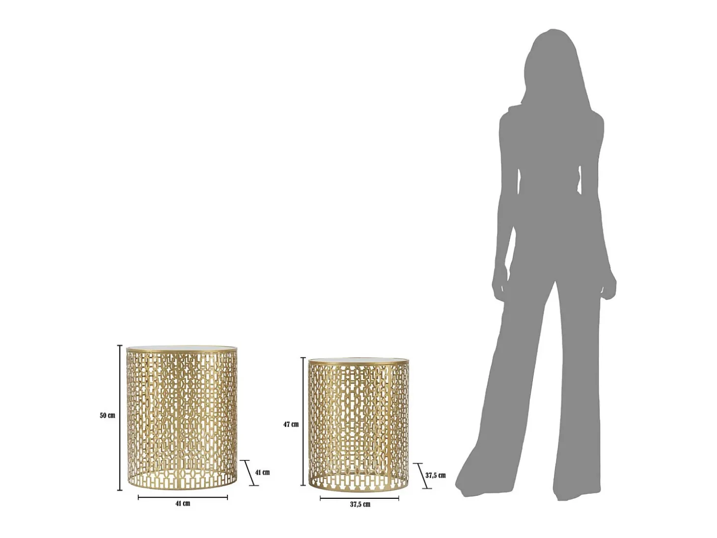Mesa de Centro VKH540, Oro, 41x41x50 cm, Kendra Home