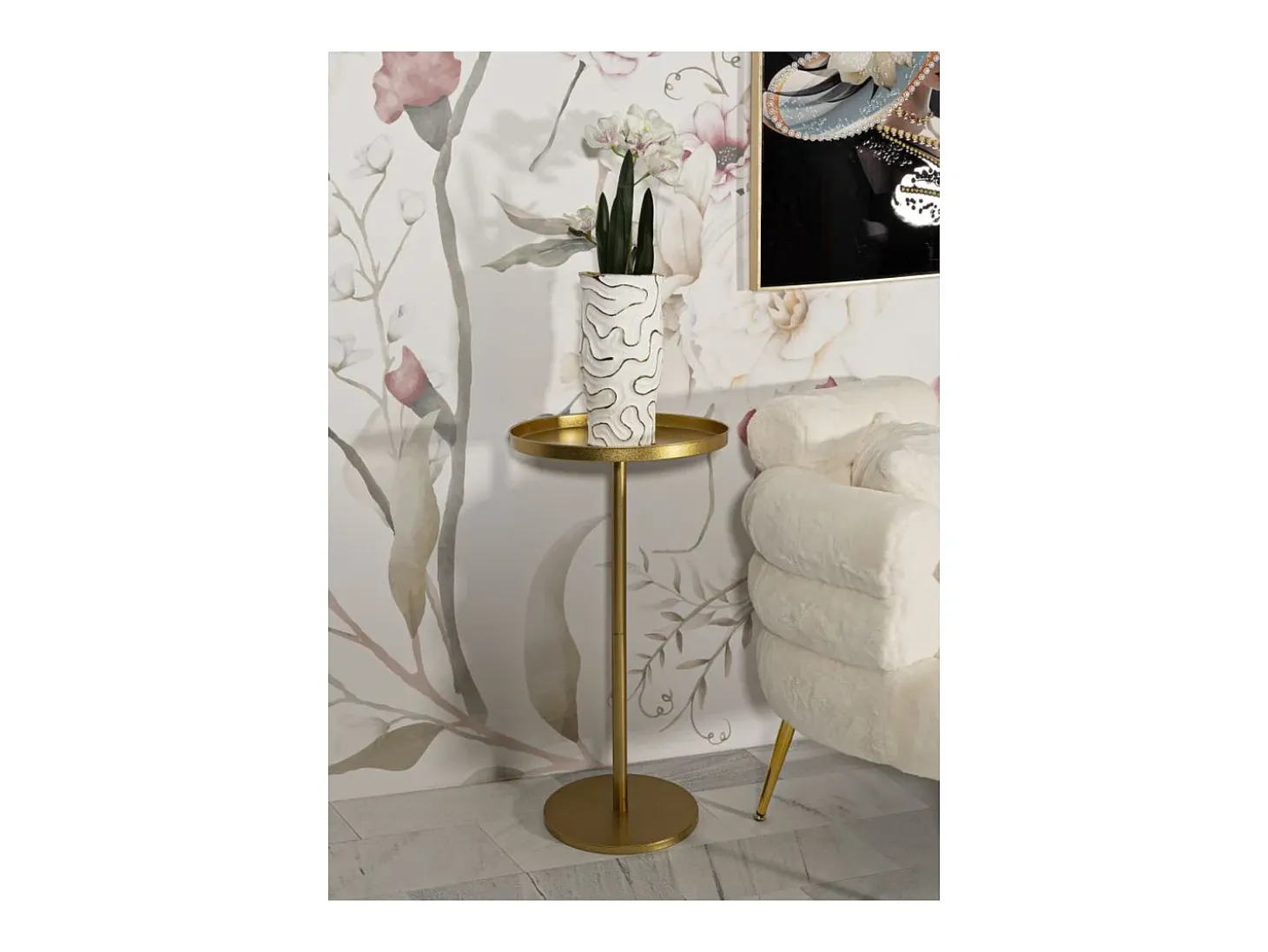 Mesa de Centro VKH578, Oro, 51x51x100 cm, Kendra Home