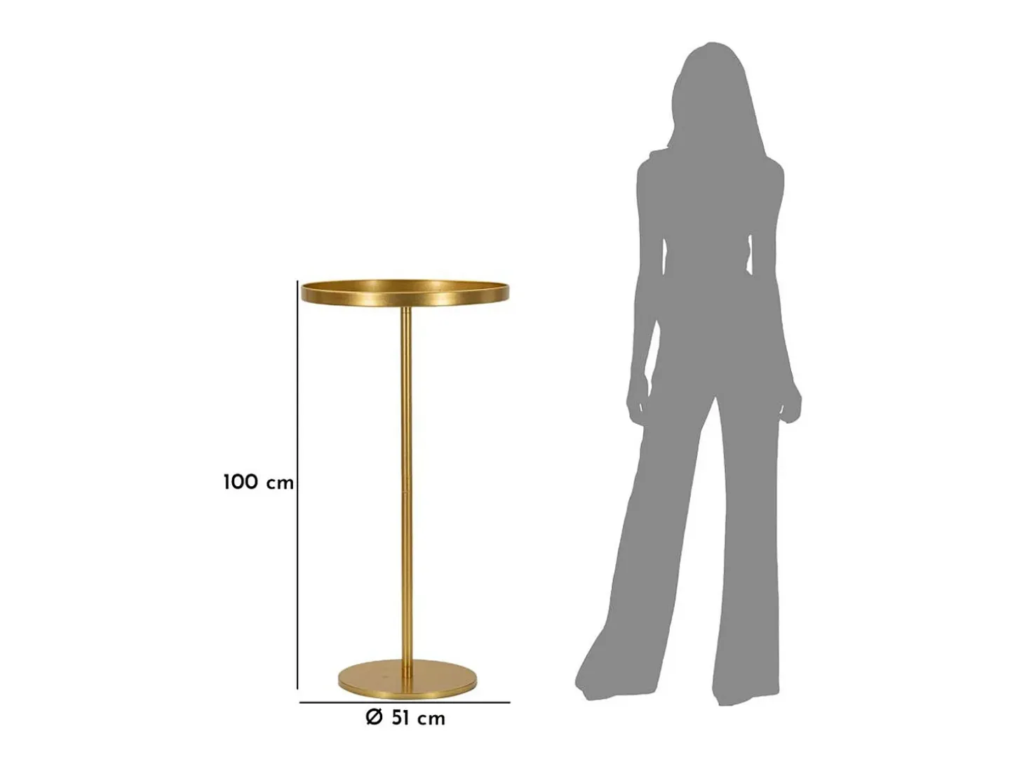 Mesa de Centro VKH578, Oro, 51x51x100 cm, Kendra Home