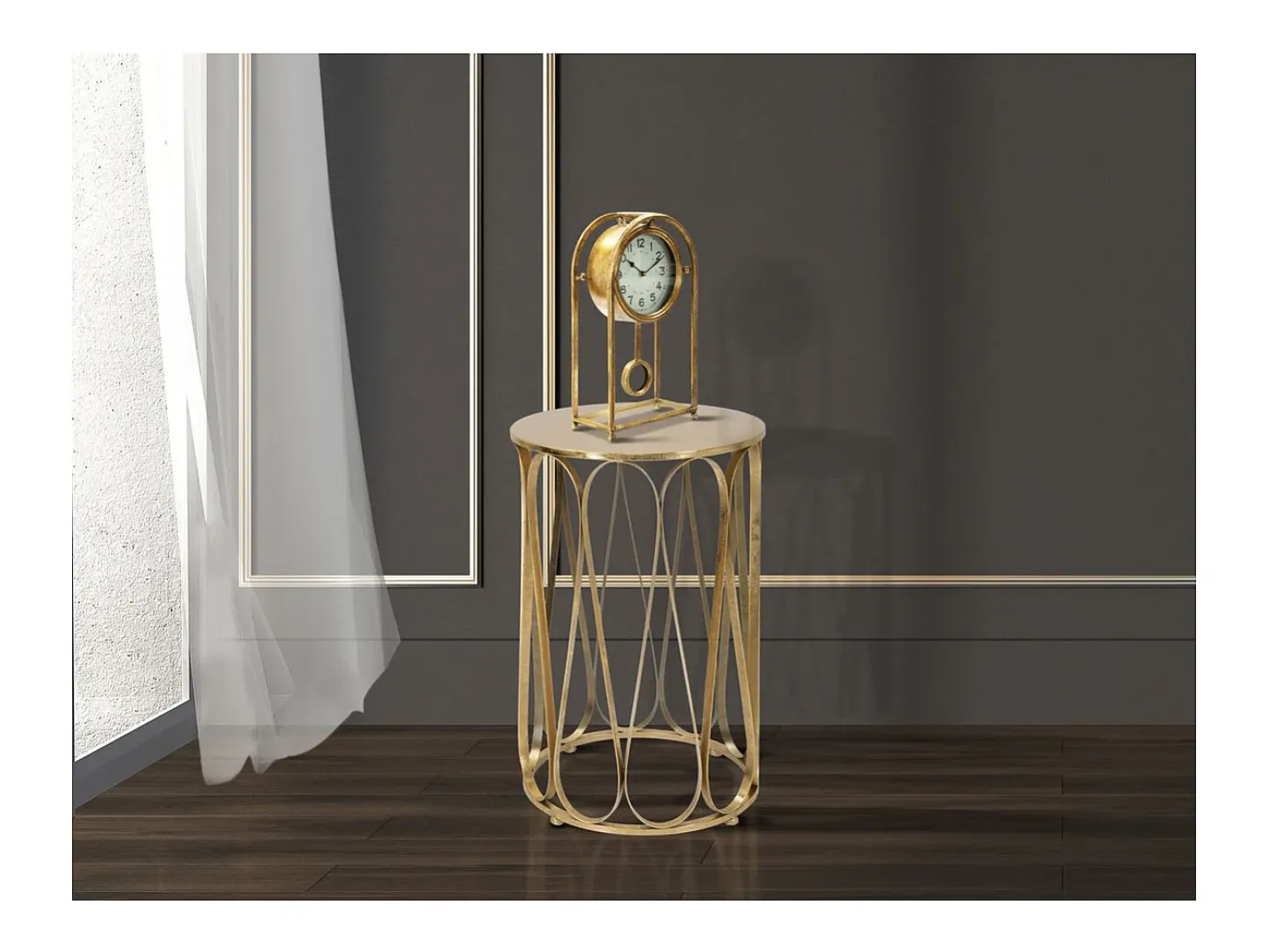 Mesa de Centro VKH520, Oro, 37x37x58 cm, Kendra Home