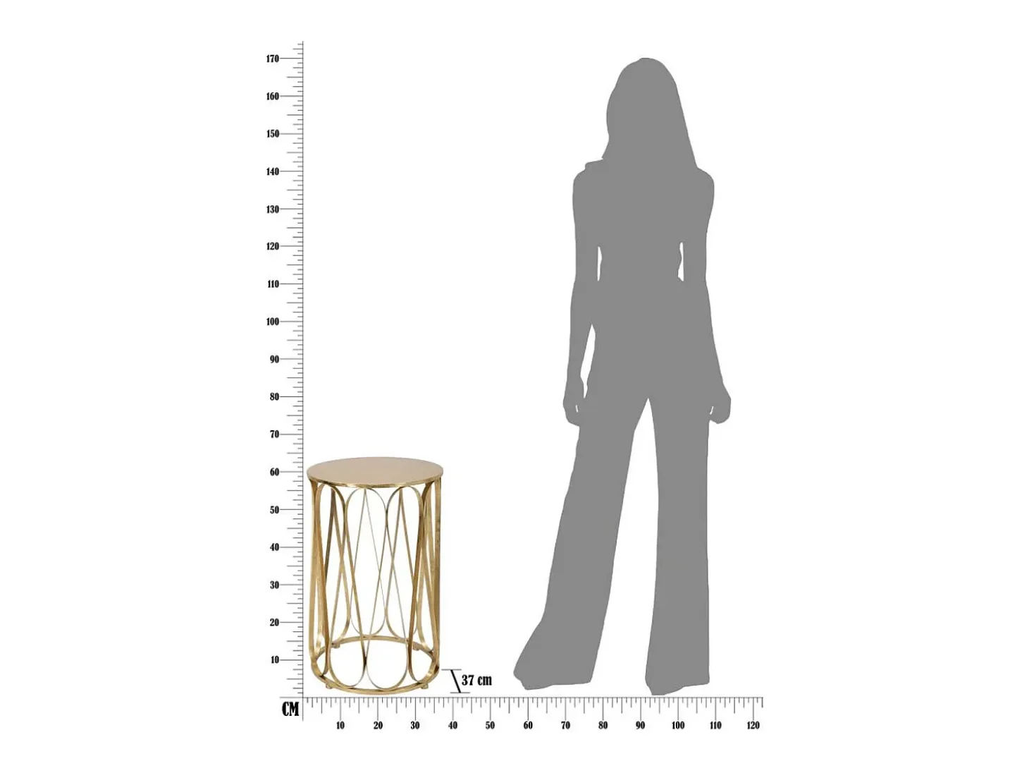 Mesa de Centro VKH520, Oro, 37x37x58 cm, Kendra Home