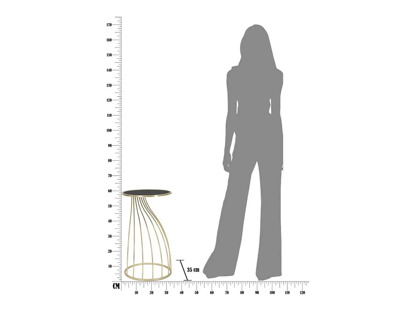 Mesa de Centro VKH548, Oro, 35x35x60 cm, Kendra Home
