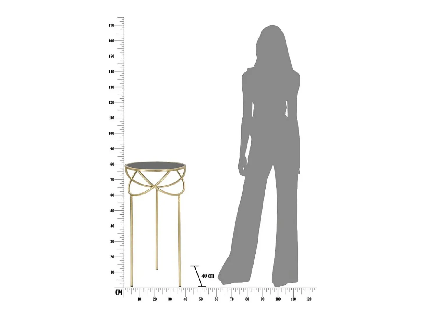 Mesa de Centro VKH593, Oro, 40x40x80 cm, Kendra Home