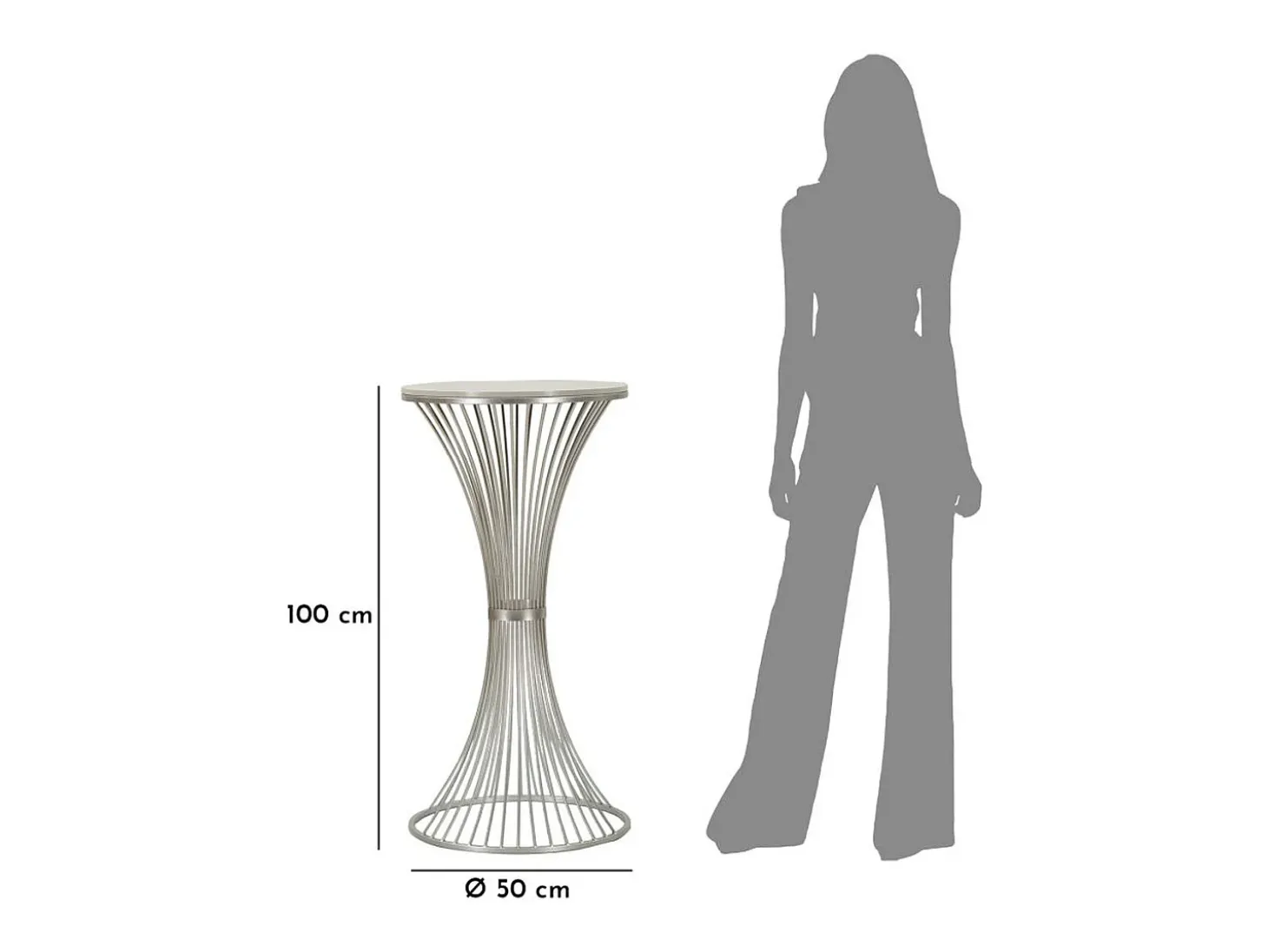 Mesa de Centro VKH581, Plata, 50x50x100 cm, Kendra Home